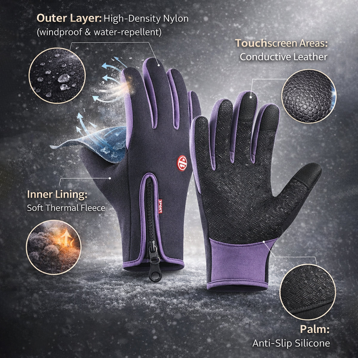 ❄️LAST DAY SALE 60% OFF!!🔥TAILEDEN™ All-Day Comfort Winter Gloves — Warm, Windproof & Touchscreen Ready🧤