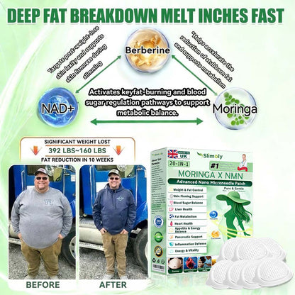 🔥 New Release | Slimoly® 20-IN-1 Advanced Nano Microneedle Patch  Moringa × Berberine × NMN/NAD+ Multi-Action Formula