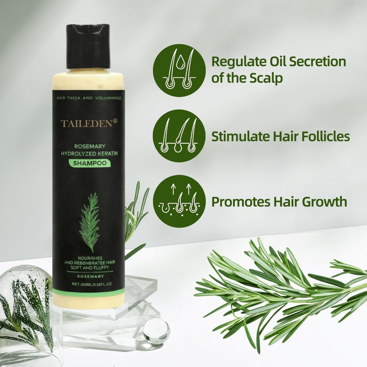 TAILEDEN® Rosemary Hydrolyzed Keratin Shampoo