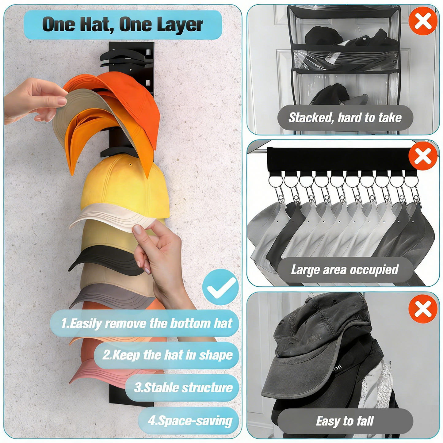 Baseball Cap Storage Rack.