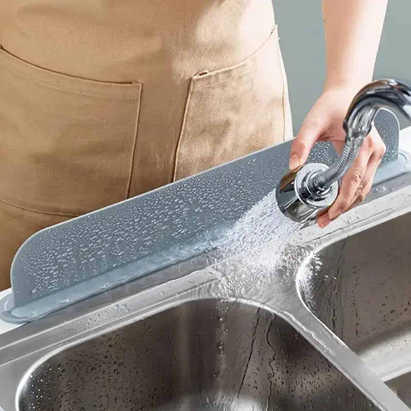 NESLEMY™ Silicone Sink Splash Guard – Non-Slip Water Barrier with Suction Cups for Kitchen Sinks, Dishwashing & Countertops