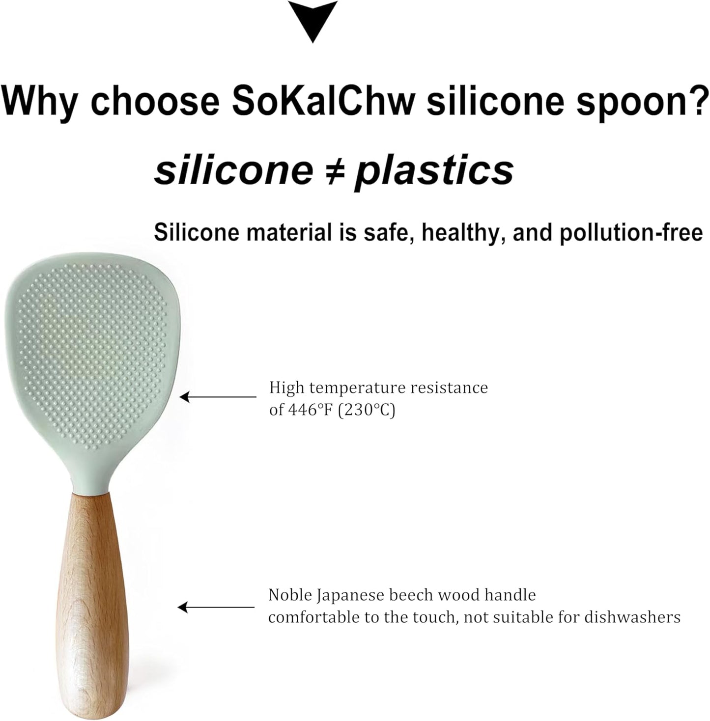 NESLEMY™ Stand-Up Silicone Spoonula (Wood Handle)  Cleaner counter. Faster cleanup. Nonstick-safe.
