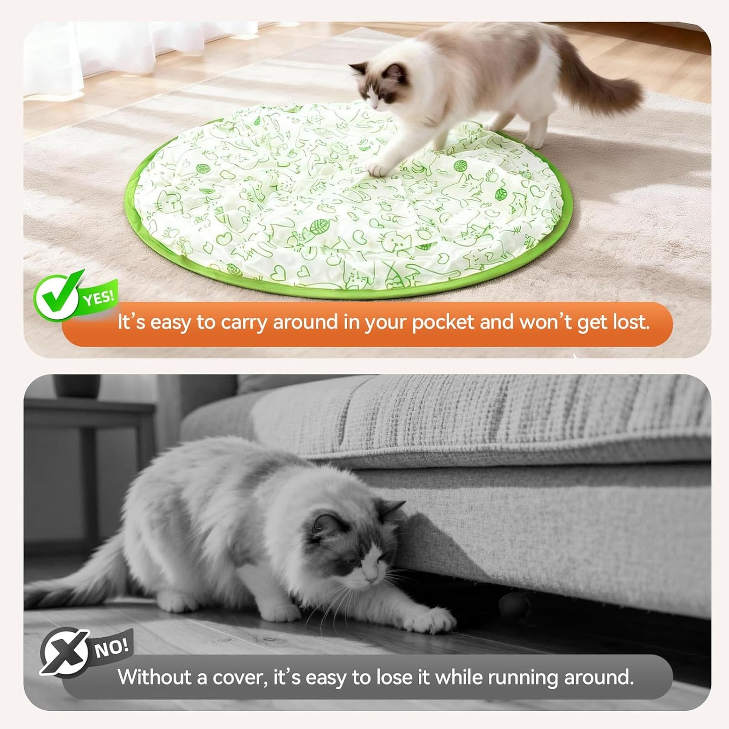 NESLEMY™ Cat Hide & Seek Game — Interactive Self-Rolling Hunting Toy for Indoor Cats