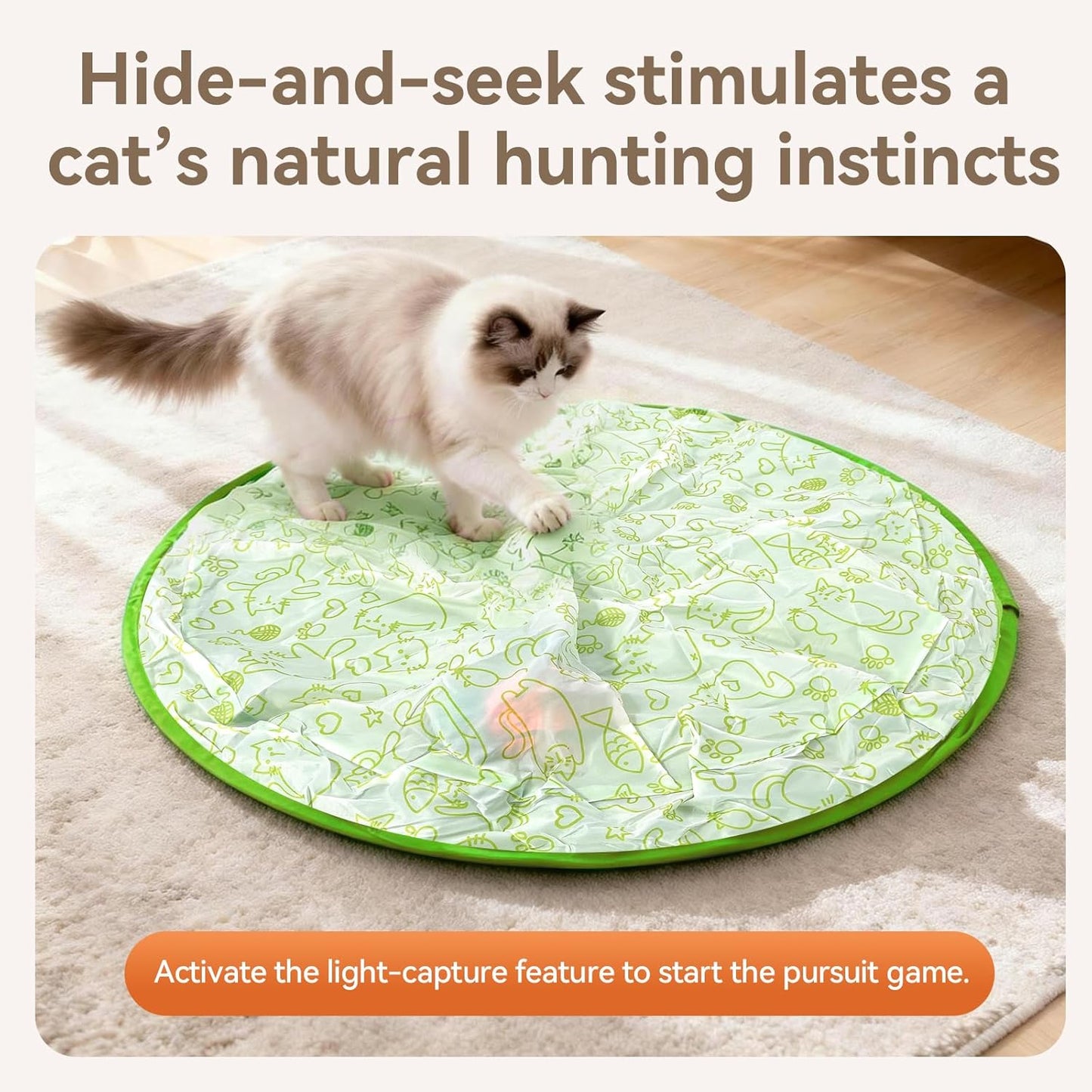 NESLEMY™ Cat Hide & Seek Game — Interactive Self-Rolling Hunting Toy for Indoor Cats