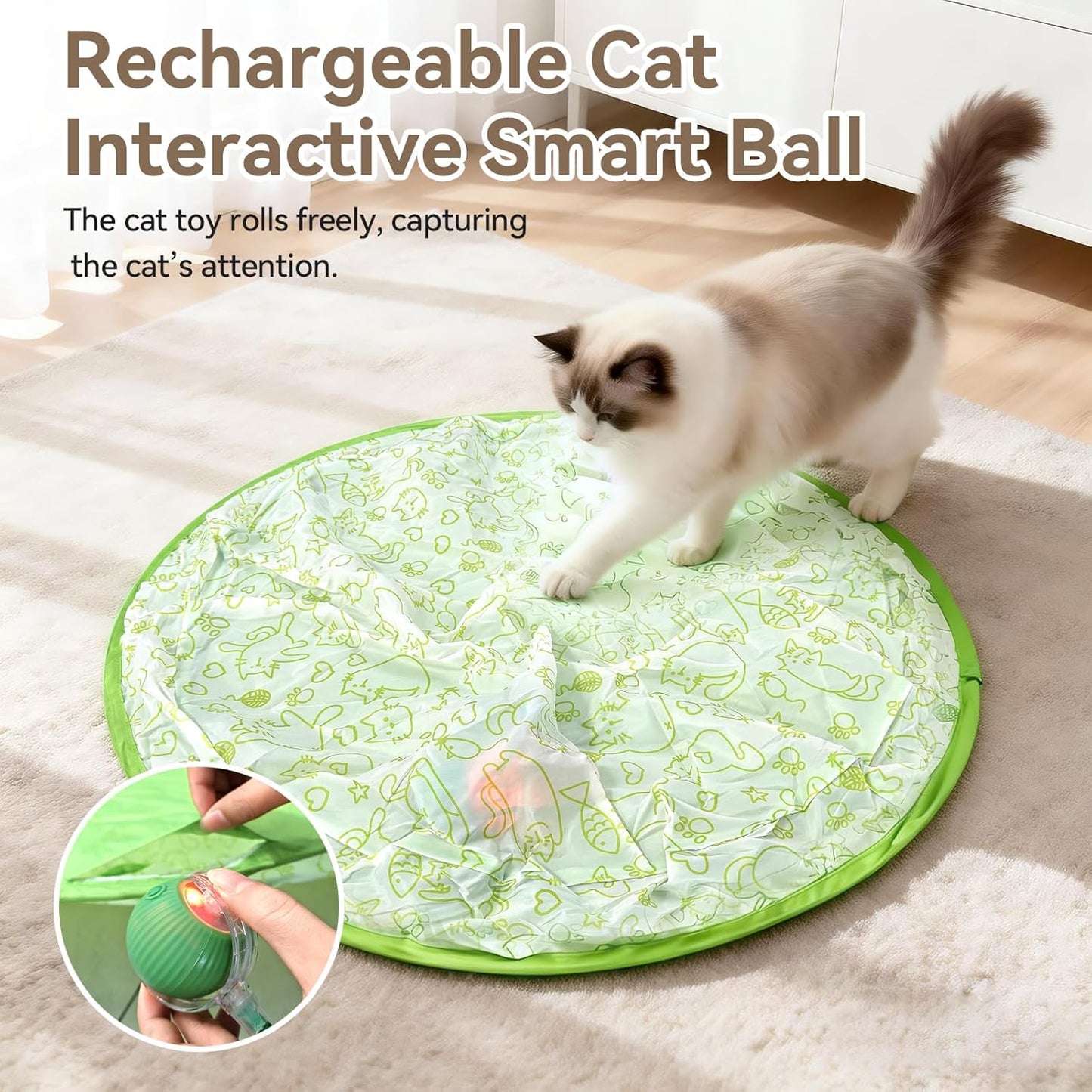 NESLEMY™ Cat Hide & Seek Game — Interactive Self-Rolling Hunting Toy for Indoor Cats