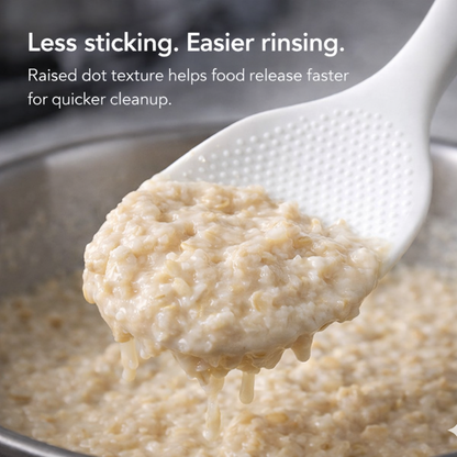 NESLEMY™ Stand-Up Silicone Spoonula (Wood Handle)  Cleaner counter. Faster cleanup. Nonstick-safe.