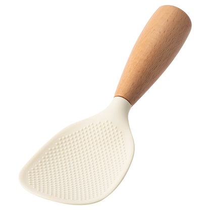 NESLEMY™ Stand-Up Silicone Spoonula (Wood Handle)  Cleaner counter. Faster cleanup. Nonstick-safe.