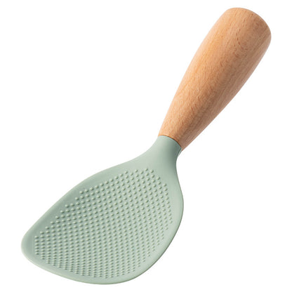 NESLEMY™ Stand-Up Silicone Spoonula (Wood Handle)  Cleaner counter. Faster cleanup. Nonstick-safe.