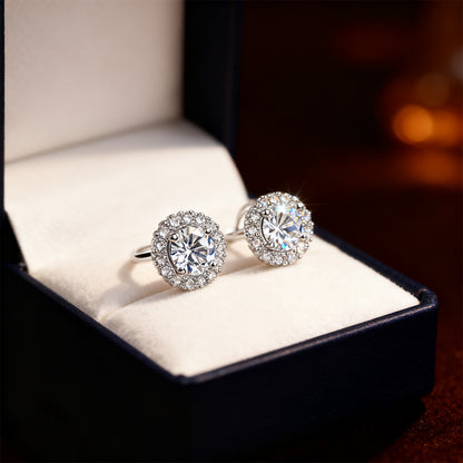 🔥LAST DAY SALE )Histone Lymphvitic MagneTherapy 💕 Classic Round-Cut Germanium Earrings