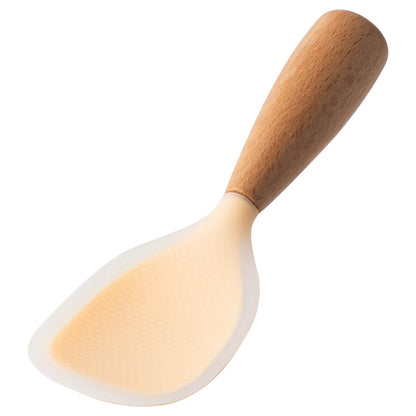 NESLEMY™ Stand-Up Silicone Spoonula (Wood Handle)  Cleaner counter. Faster cleanup. Nonstick-safe.