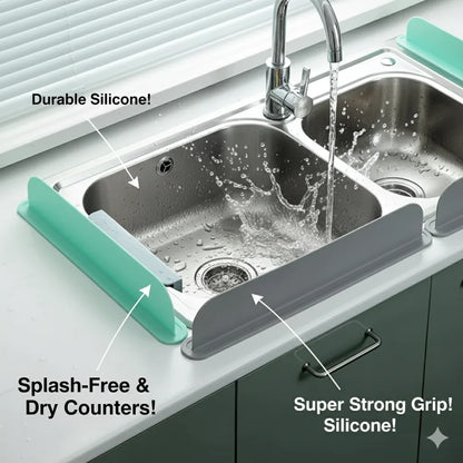 NESLEMY™ Silicone Sink Splash Guard – Non-Slip Water Barrier with Suction Cups for Kitchen Sinks, Dishwashing & Countertops